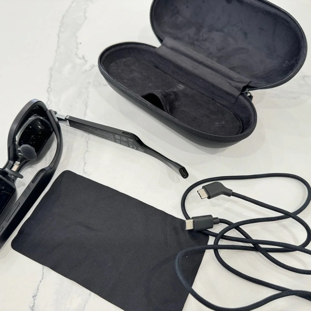 Sleek Black VR Glasses with Protective Case